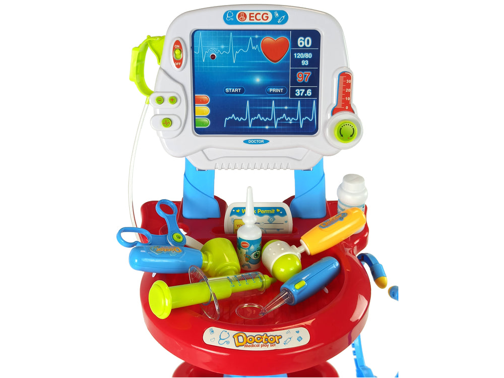 Doctor's Set On A Trolley Doctor's Table For Children Doctor Ekg 17 Pcs.