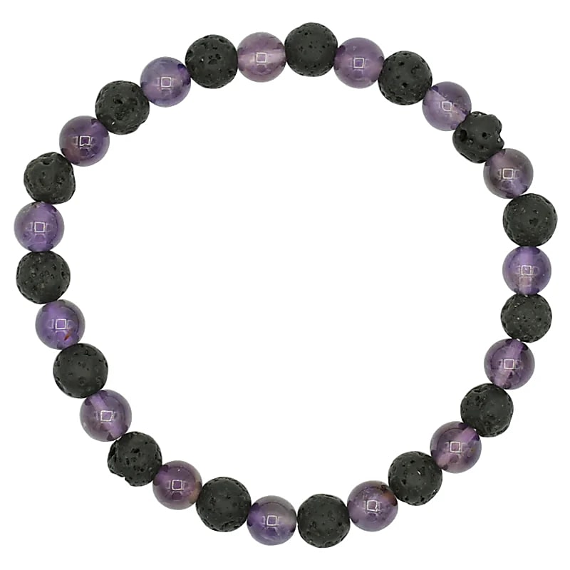 Гривна лава/аметист--пакет от 3 бр.-±0.6см
