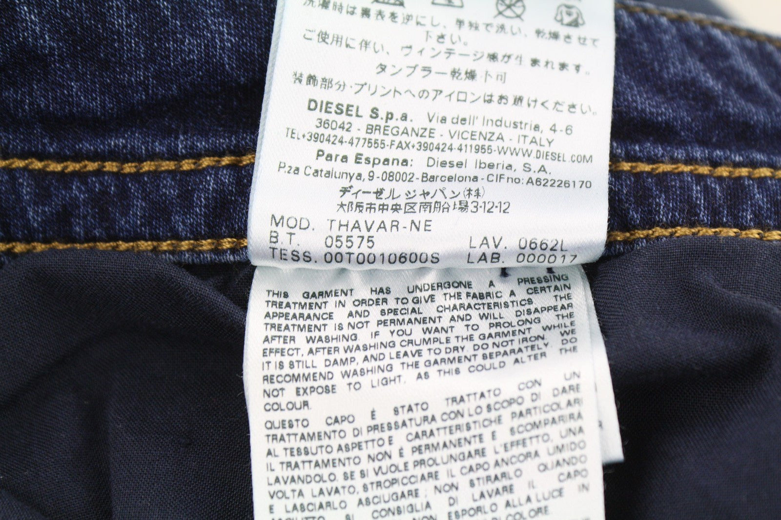 Diesel Thavar-ne 0662l Męskie jeansy Blue Jogg Sweat Slim Stretch Distressed