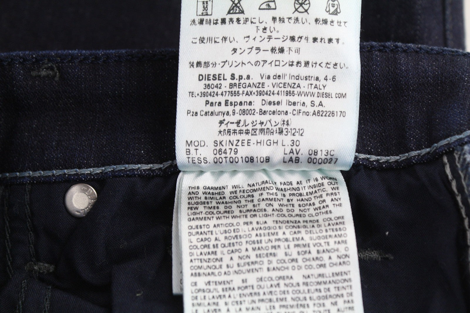 Diesel Skinzee-high 0813c Damesjeansblauw Super Slim Skinny Fit
