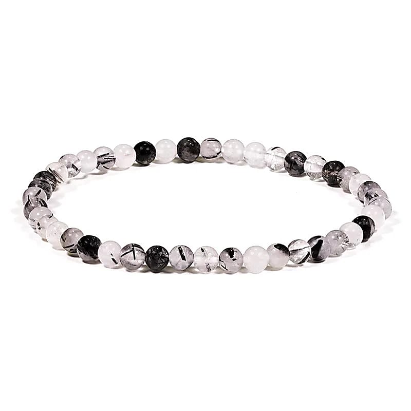 Bratara Turmalina Quartz Elastic - 0,4 Cm Pachet De 2 Buc