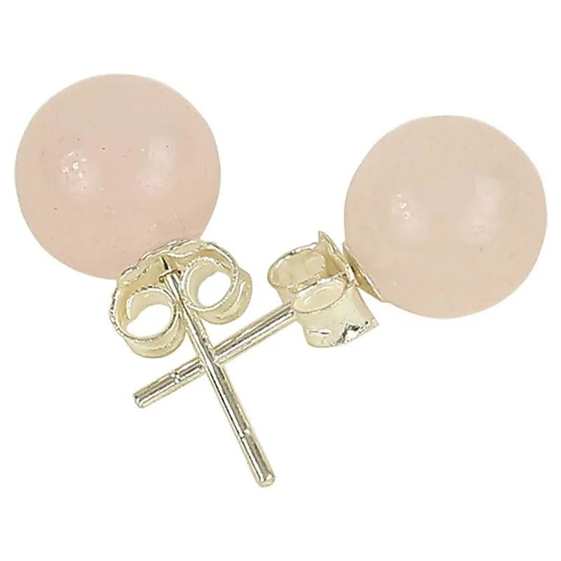 Clous d'oreilles Quartz Rose Argent 925 --paquet De 3 Pièces - 0,8 Cm