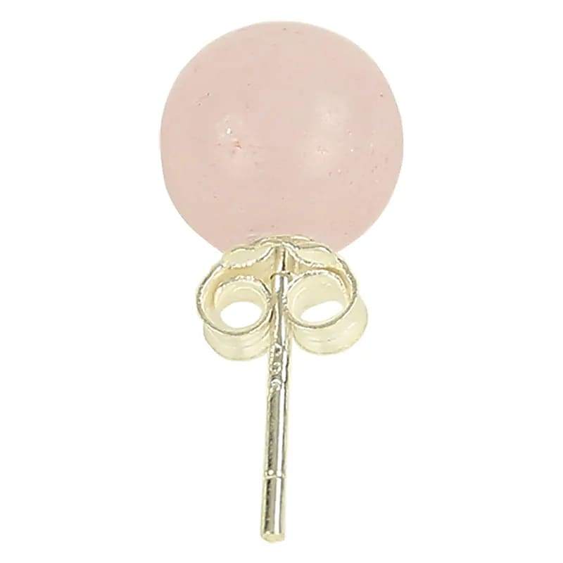 Clous d'oreilles Quartz Rose Argent 925 --paquet De 3 Pièces - 0,8 Cm