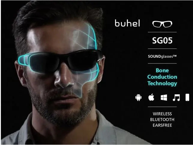 Gafas de música buhel tech sg05 gafas de sol y auriculares negro