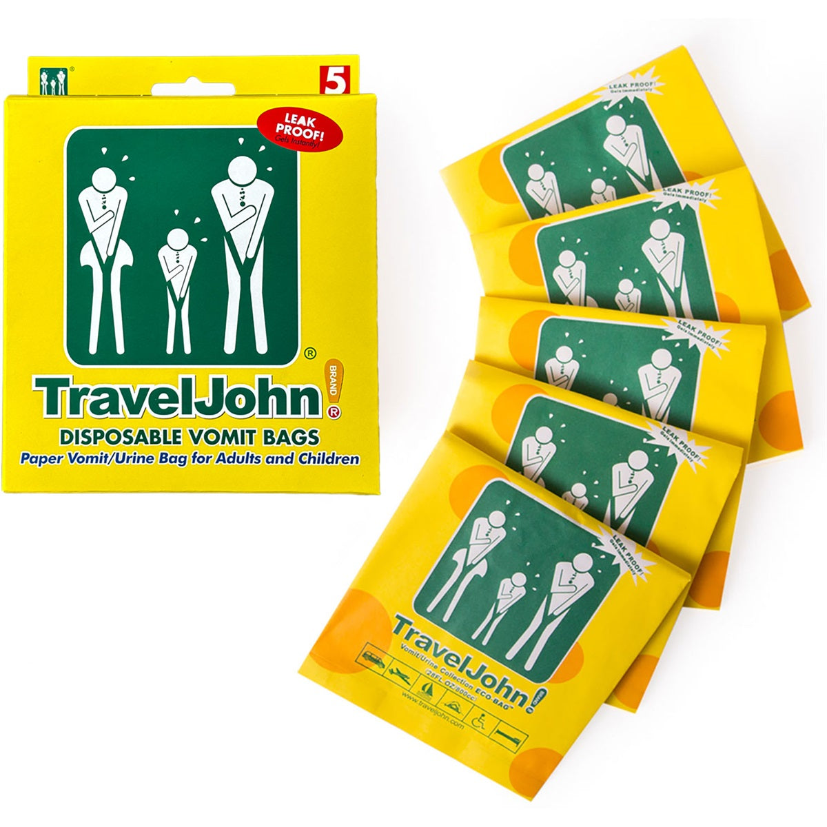 Traveljohn Paper Vomit Bags 5 Pieces