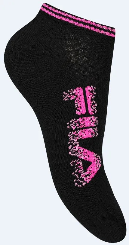 Fila 3-pack W Tênis Meias Pretas 39-42