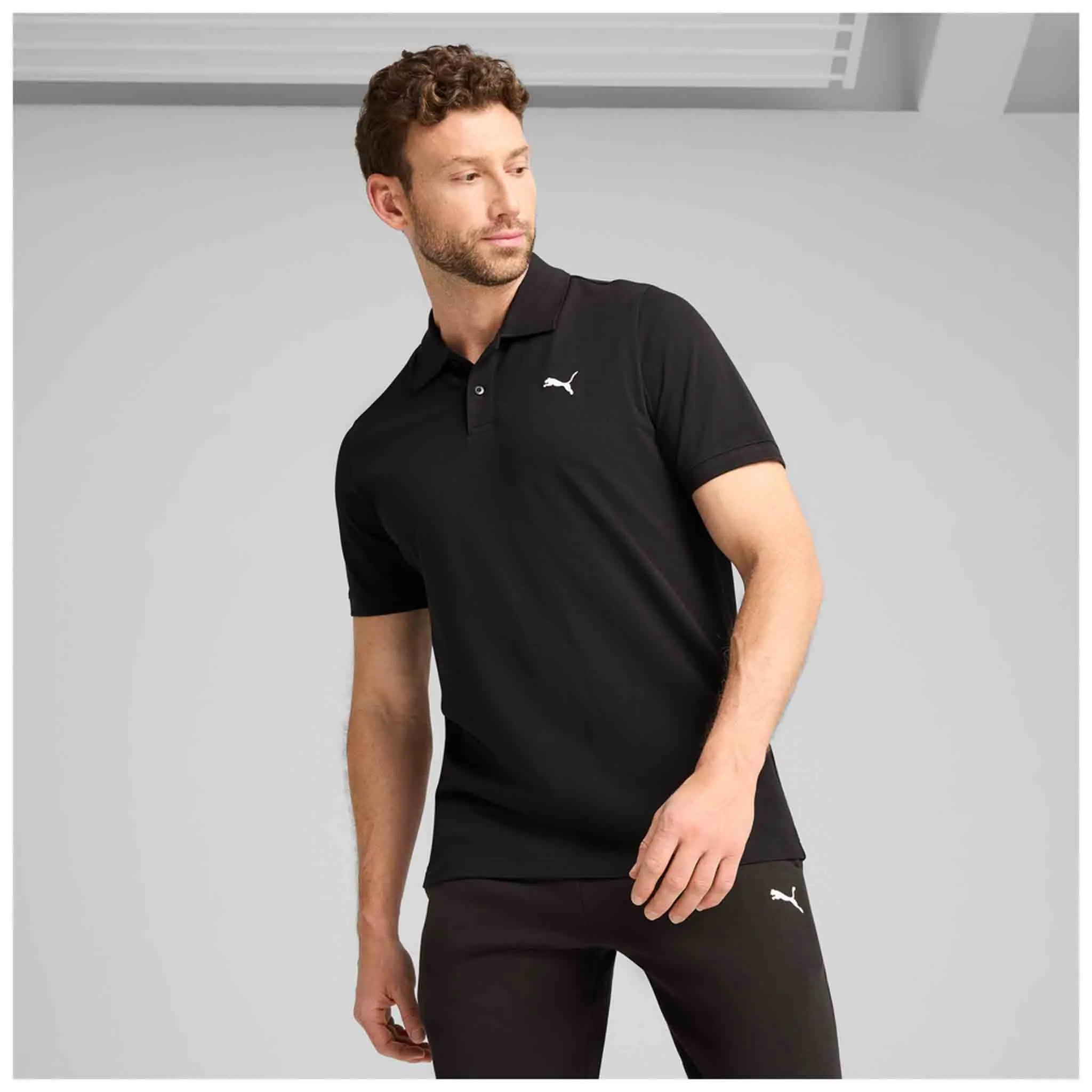 Pánské černé tričko Puma Ess Pique Polo