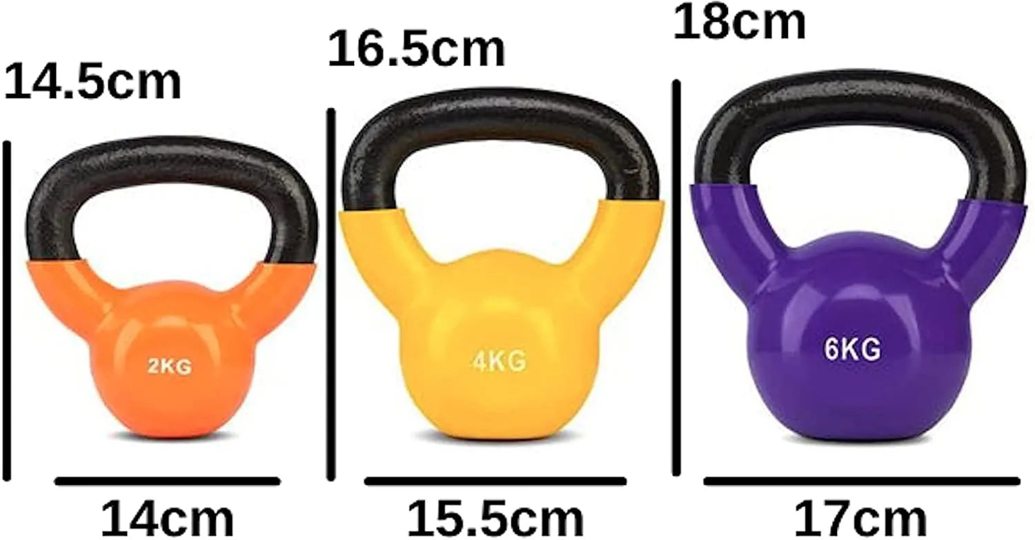 Kettlebell dumbbells - sraith de 3 pcs meascán