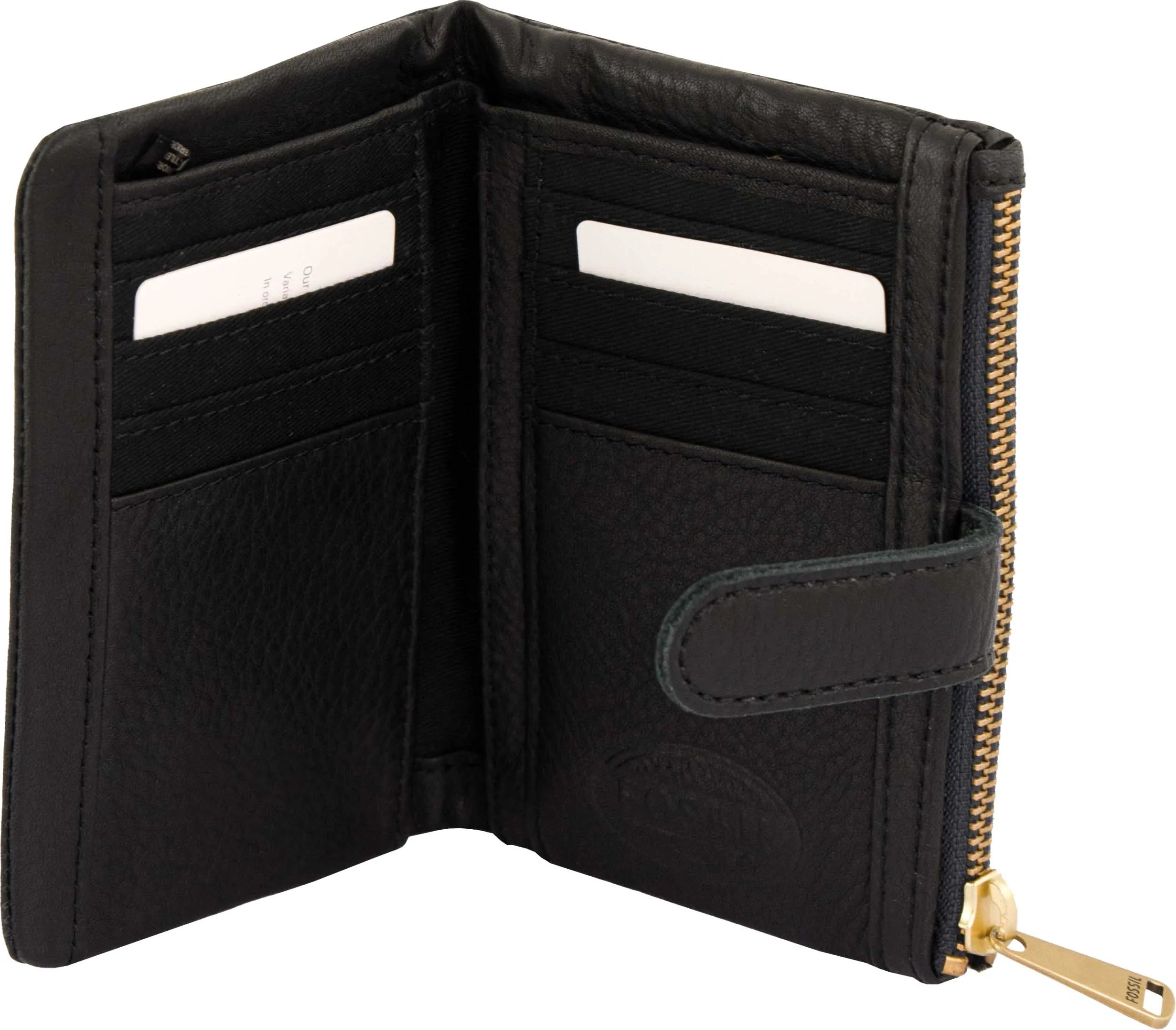 Portafoglio Fossil Wmns Erin Tap Multifunzione Nero Nero