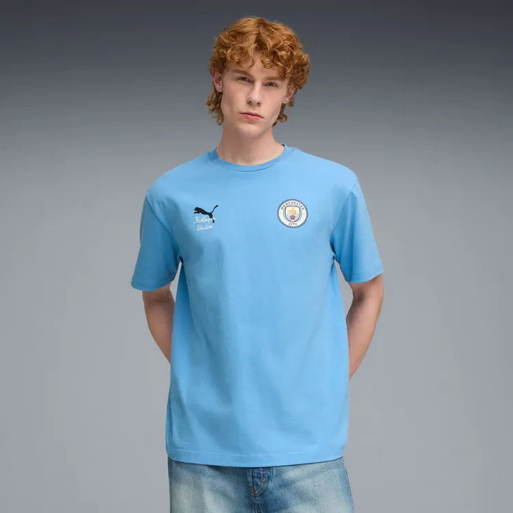 Dres Puma Man City Men Mcfc Lw Ks Graphic Tričko Team Light Blue Mix 2xl