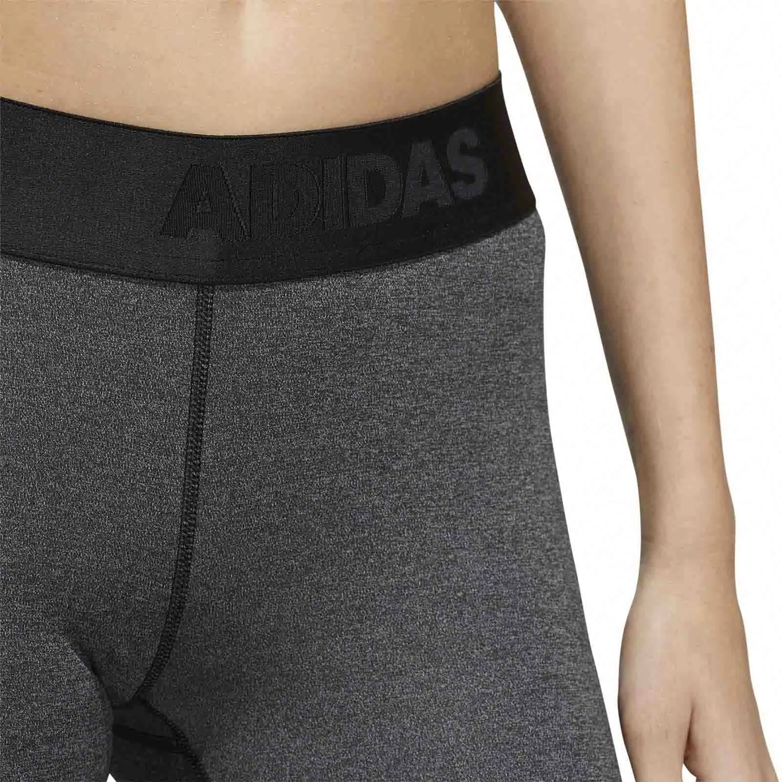 Damen-Leggings Adidas Alphaskin Long Heathered Badge Grey
