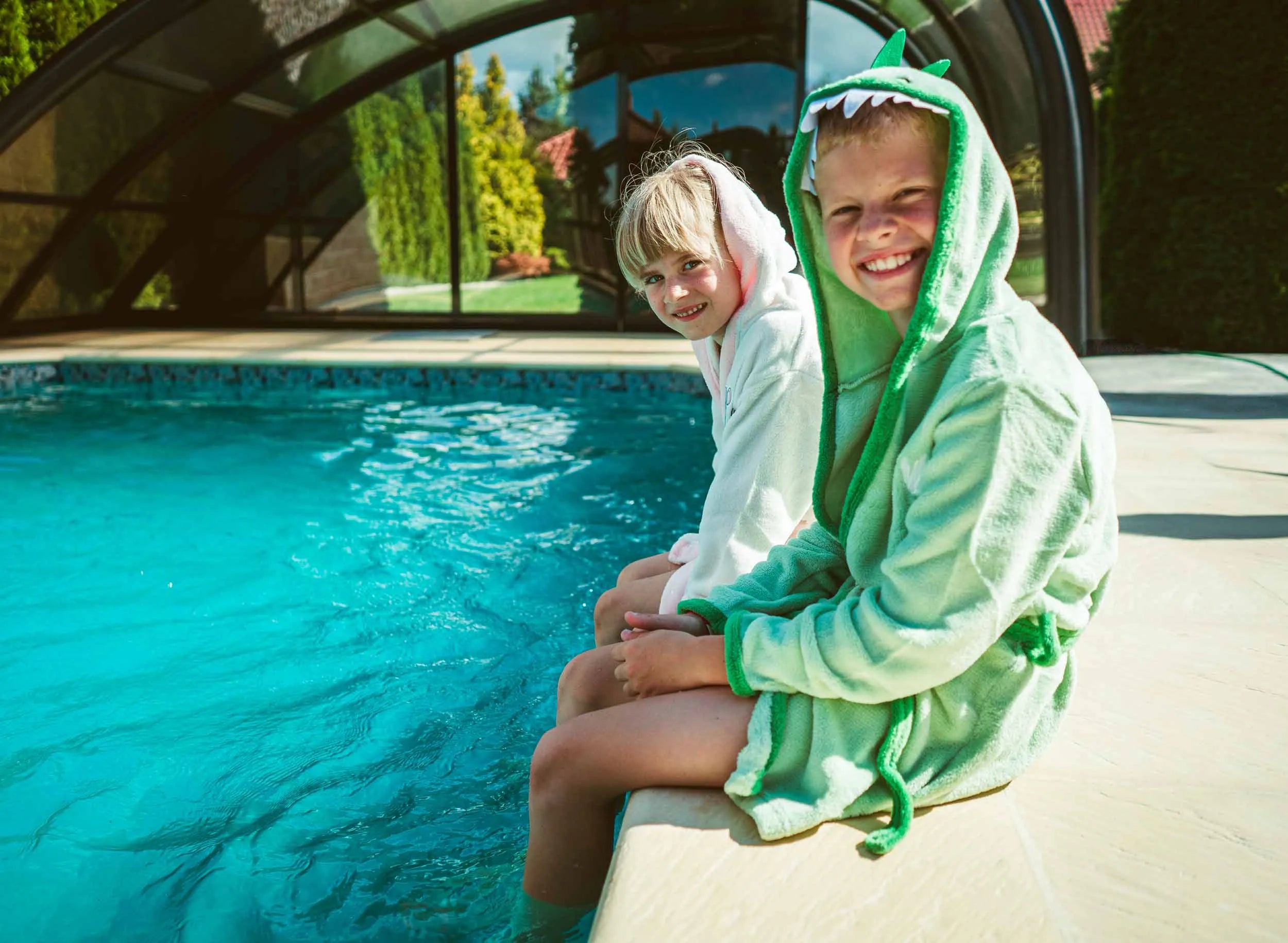 Children's Bathrobes Crocodile Green