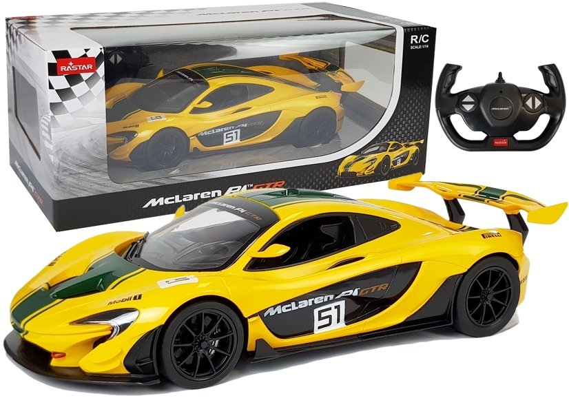 Mclaren P1 Gtr Remote Control Car Rc Rastar Yellow 1:14
