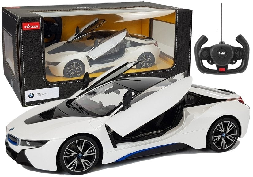 Auto R/c Bmw I8 Rastar 1:14 biele automatické dvere