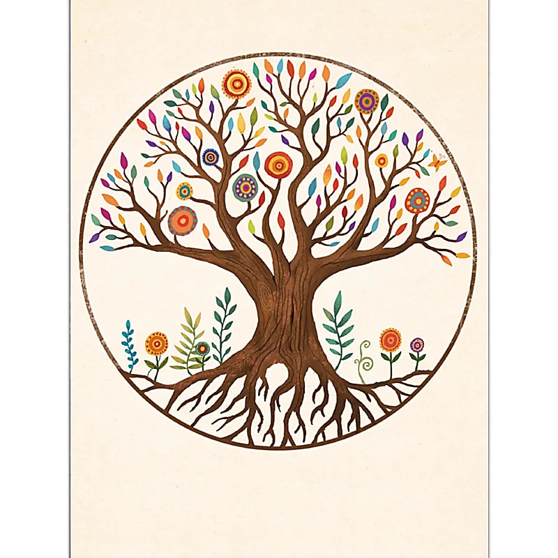 Notesblok Tree Of Life Mandala --pakke med 5 stk - 12,5x9,5cm