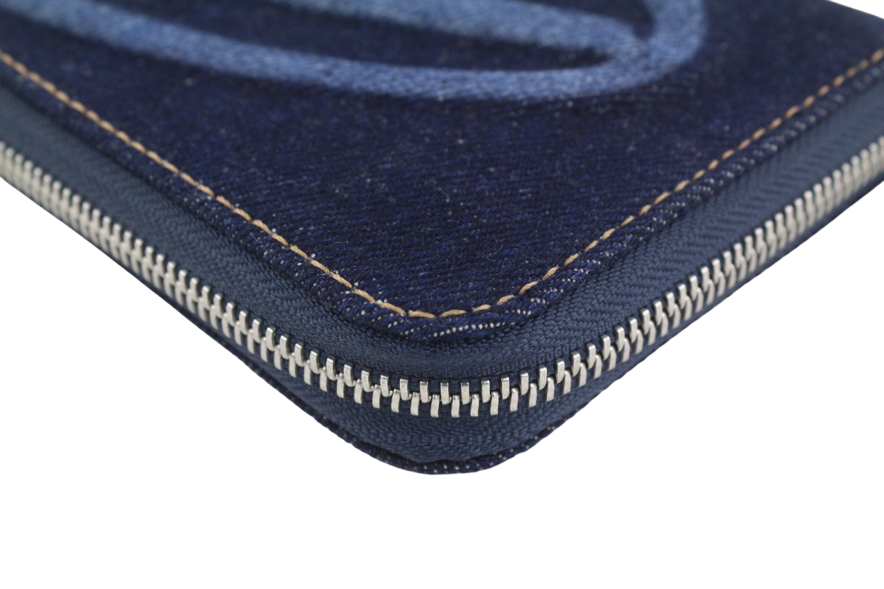 Carteira masculina Diesel Continental Zip tamanho único azul jeans look zip Rrp120