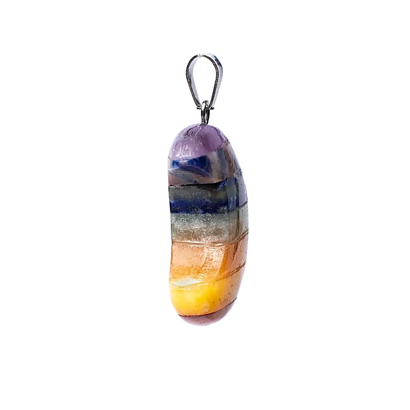 Colgante de piedras preciosas en forma de luna de 7 chakras - 3 cm, juego de 2 piezas