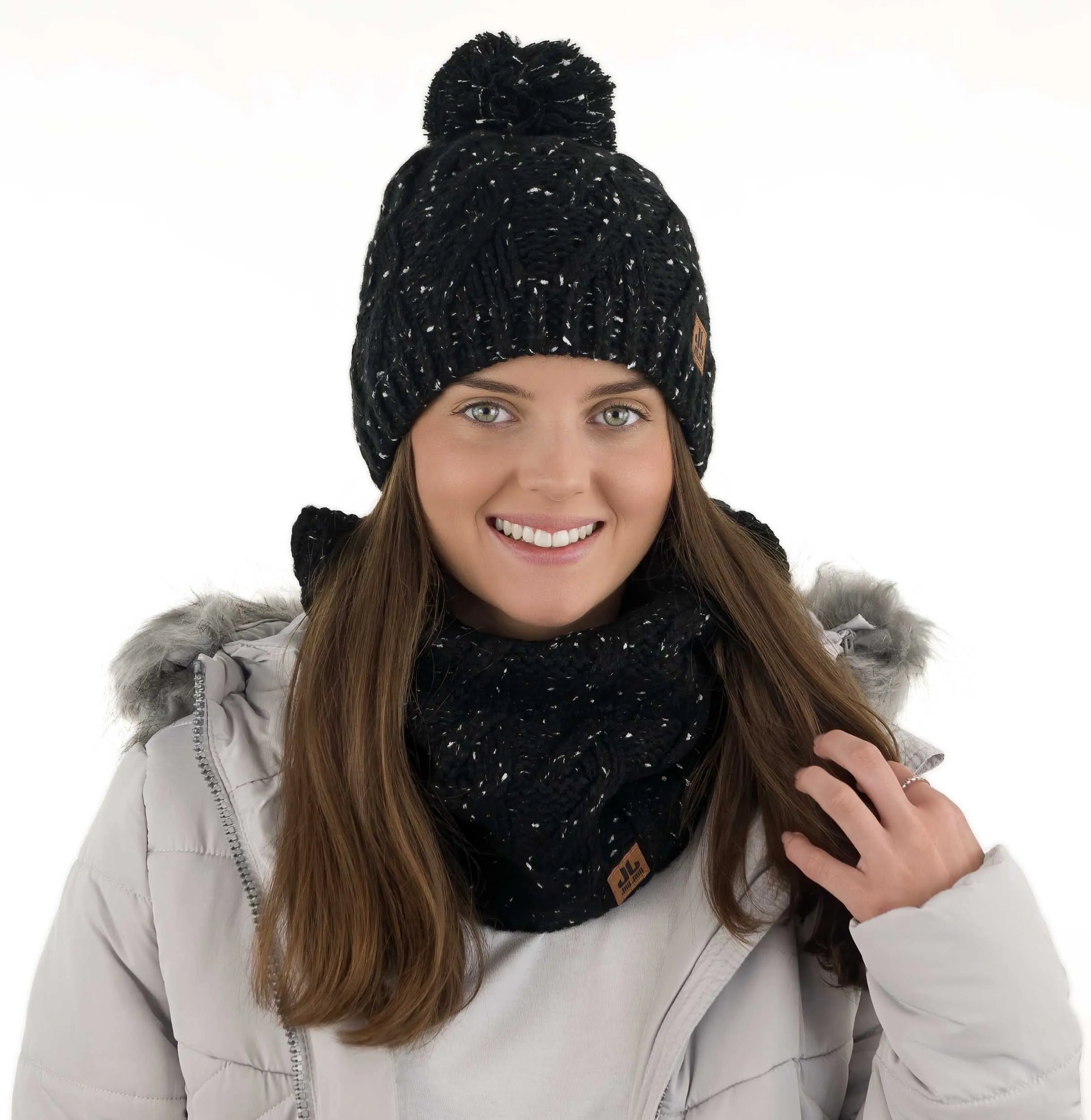 Zimná nákrčník väzenská džem braies loop čiapka unisex perleťovo čierna