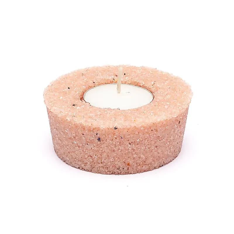 Candle Holder Round Rose Quartz -- 85x75x35cm Set Of 2 Pcs - 8.5x7.5x3.5cm Set Of 2 Pcs