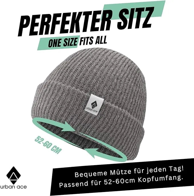 Winterhoeden Urban Ace Unisex Crew Mutsen Houtskoolgrijs