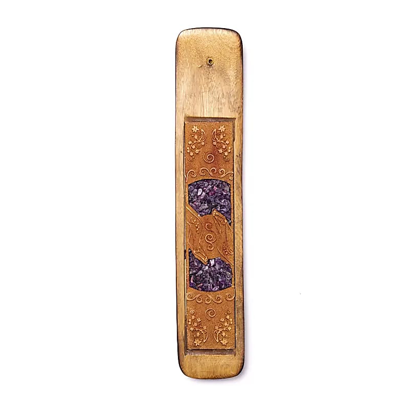 Rökelsehållare Healing Hands Ametist - ±15,5x5cm Set med 2 st