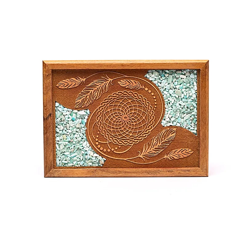 Tarot- of Sieradendoosje Dromenvanger Amazoniet - 18x12,5x5,5cm
