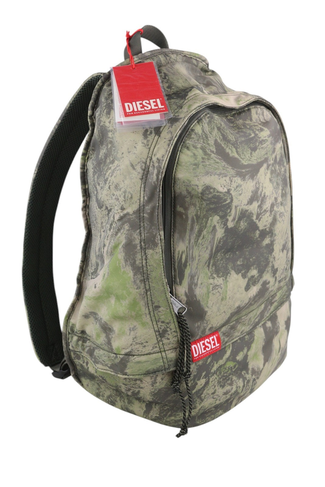 Diesel Rave rygsæk til mænd One Size mønster logo lynlås Helårs taske Rrp210