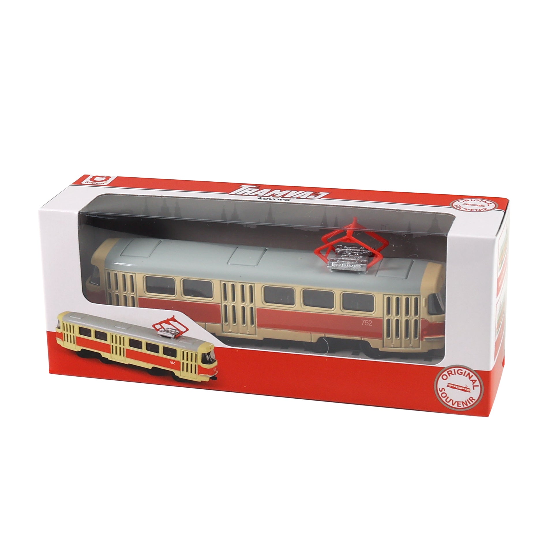 Kovová česká Retro Tramvaj 16 Cm