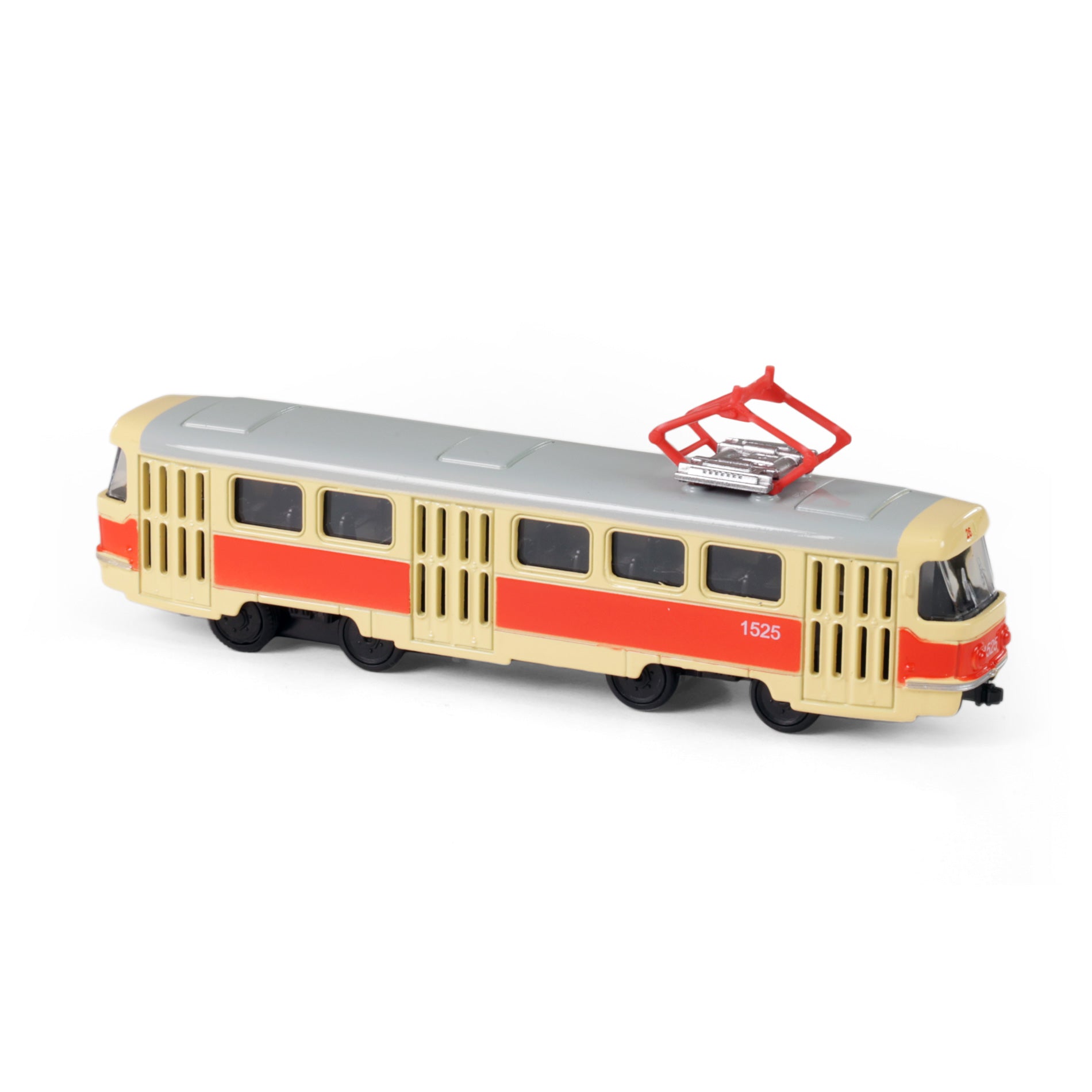 Tschechische Retro-Straßenbahn aus Metall, 16 cm