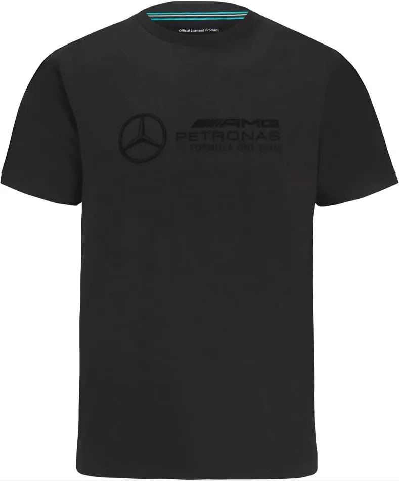 Camiseta mercedes hombre f1 fw sigilo camiseta con logo grande negro negro xs