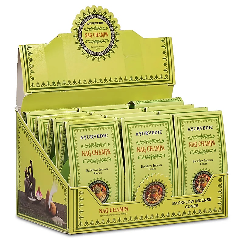 Ayurvedic Nag Champa Backflow Incense Cones - 30 G