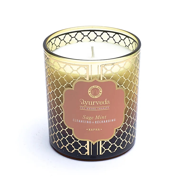 Świeca zapachowa Kapha Sage Mint Ayurveda - 200g Opakowanie 4 szt.