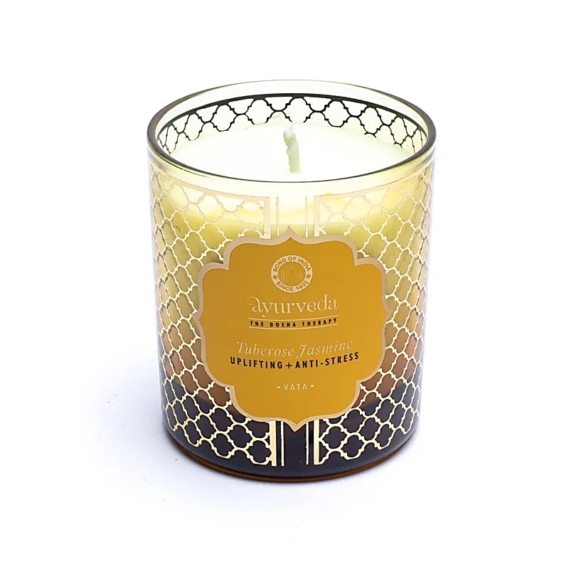 Vata Tuberose Jasmin Ayurveda duftlys -- pakke med 4 stk - 200 G