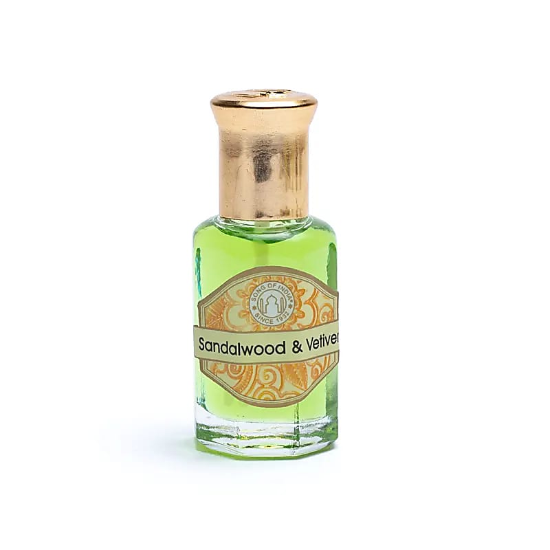 Sandalwood Vetiver Ola cumhráin Ayurveda - Pacáiste 10ml As 6 ríomhaire