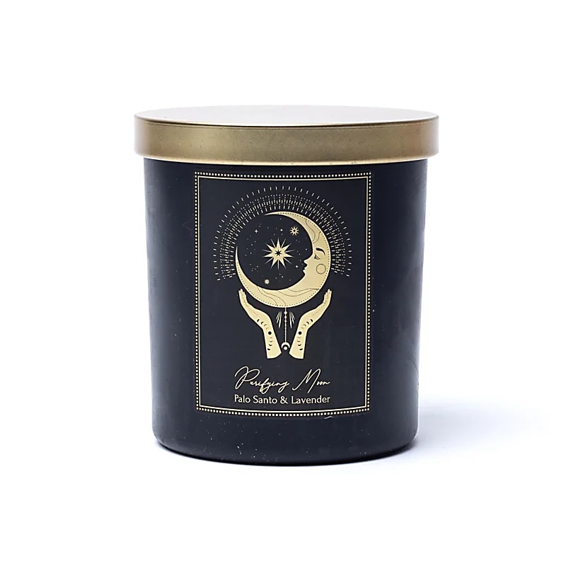Candela Manifestazione Purificante Luna In Vetro Con Coperchio - Confezione Da 6 Pz. 200g