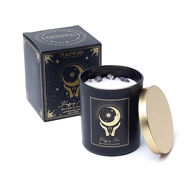 Candela Manifestazione Purificante Luna In Vetro Con Coperchio - Confezione Da 6 Pz. 200g