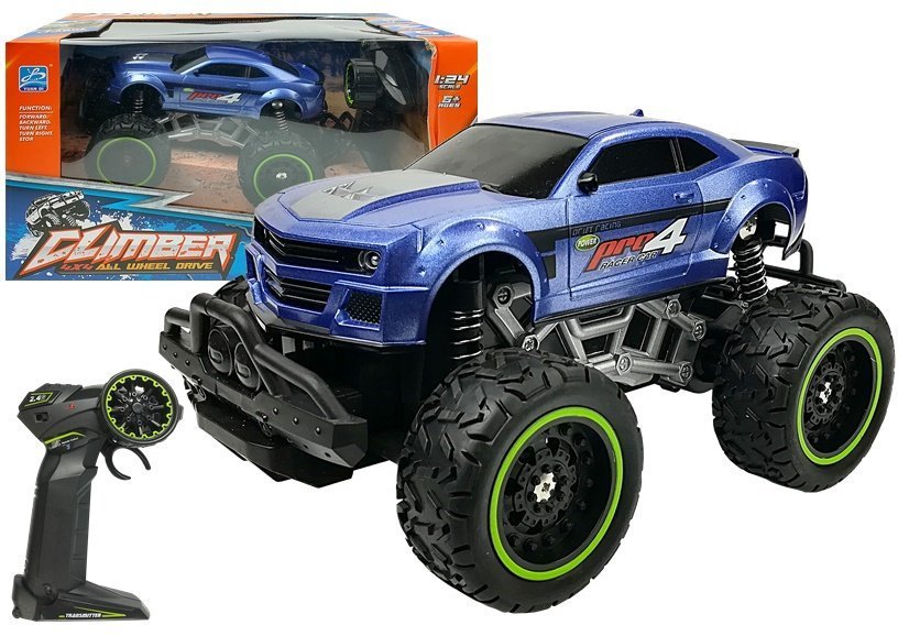 Remote Controlled Car Off-road R/c Blue High Wheels