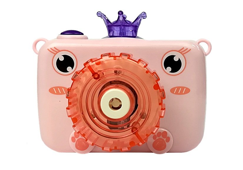 Kamera fouká mýdlové bubliny Baterie Pink Bubble Generator