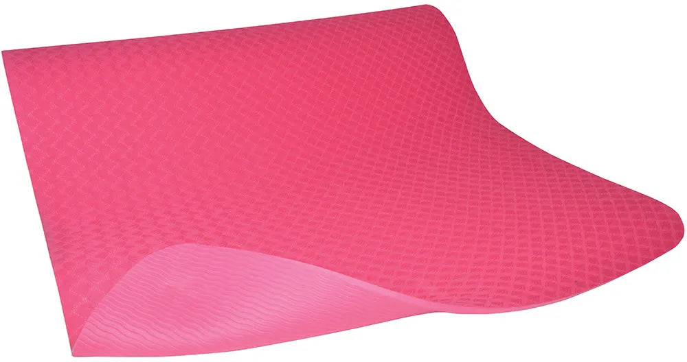 Esterilla de ejercicio con techo inclinado, esterilla de yoga, grosor 0,6 cm, rosa
