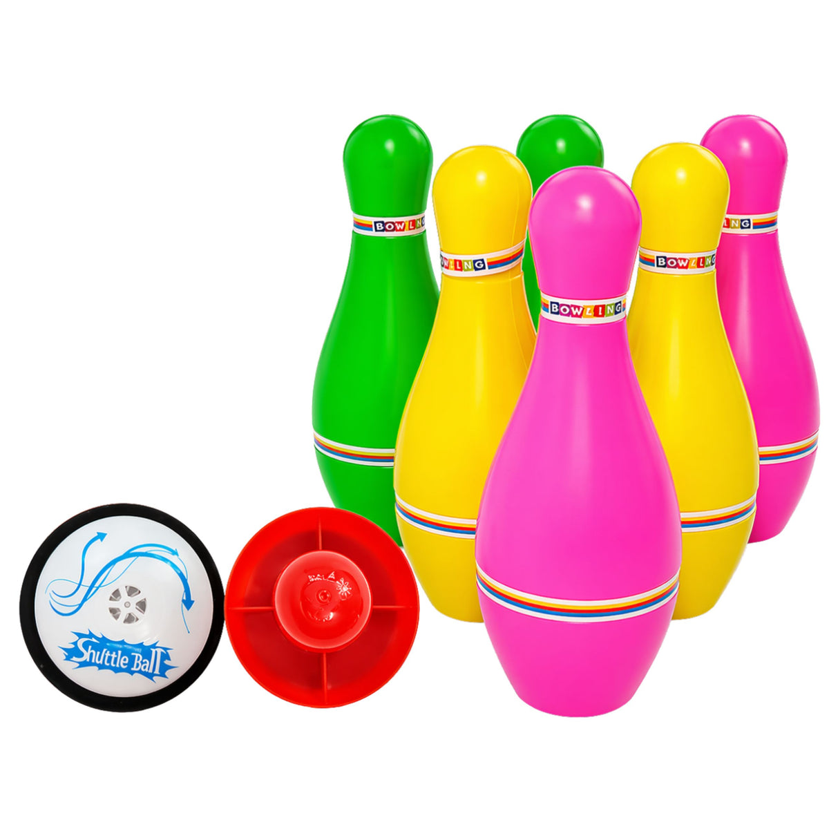 Bowling Arcade Game Set With Lights Colorful Discs For Children