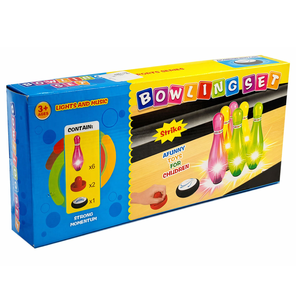 Bowling Arcade Game Set With Lights Colorful Discs For Children