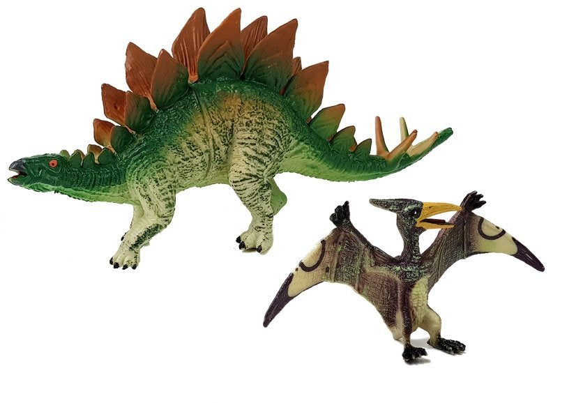 Set Of Stegosaurus Pteranodon Dinosaur Figurines