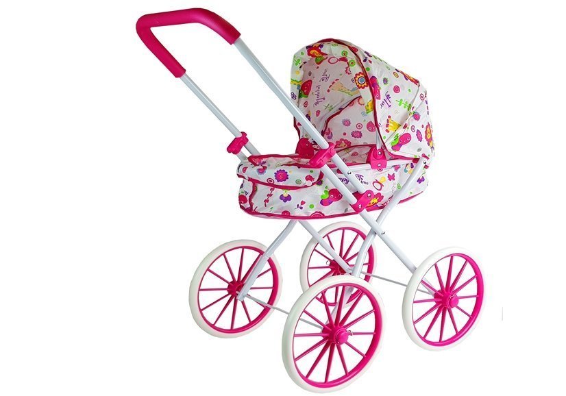Kočík pre bábiky Retro Big Wheels Flowers