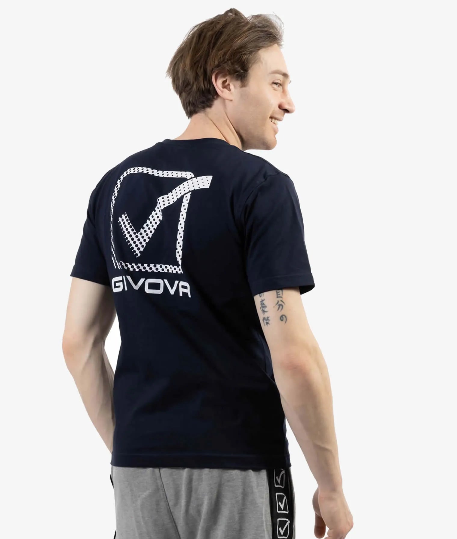Camiseta Algodón Givova Cubo Azul Marino