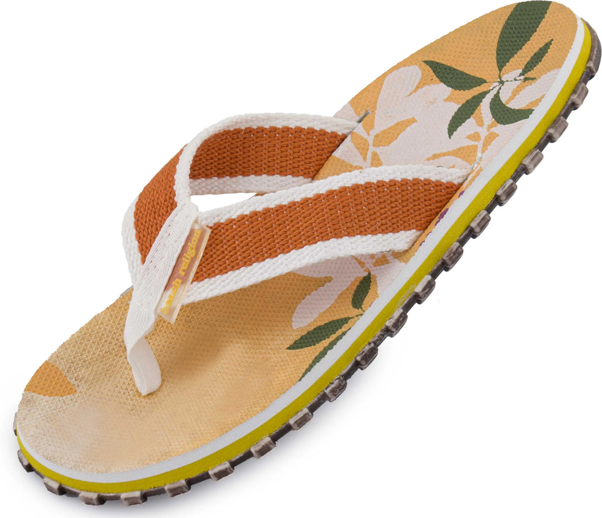 Tongs Femme Religion Fleur Jaune
