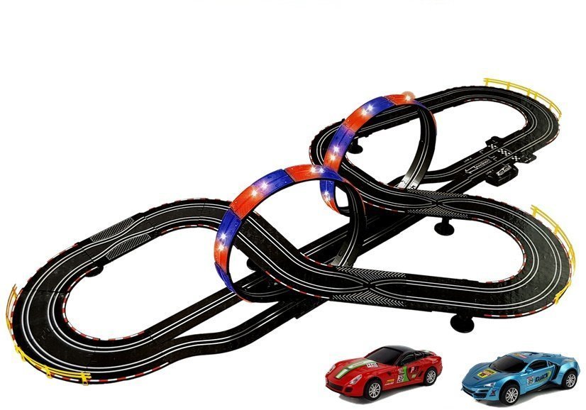 Race Track 2 Cars Top Turbo Lights 7.6 M Long