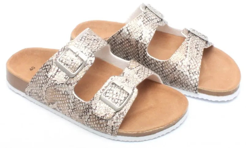 Ciabatte da Donna Mediline Arco Snake Argento Beige