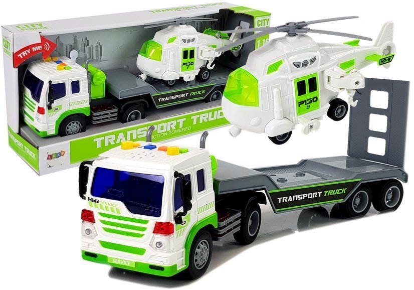 Auto Transporter On Batteries 1:16 With A Helicopter