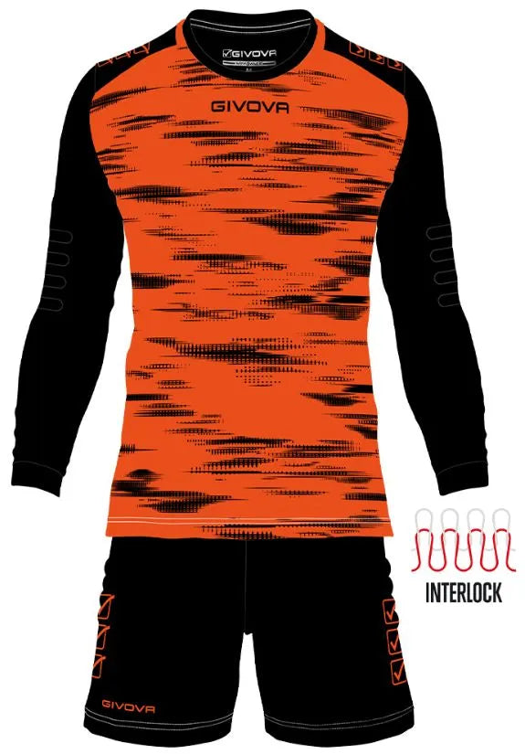 Conjunto De Portero Givova Kit Naranja Fluo-negro Naranja