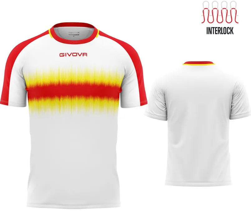 Sports T-shirt Givova Radio Red-yellow White